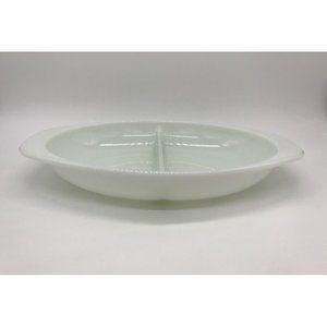 Vintage Milk Glass Pyrex Divided Casserole 1.5 Qt. #1063